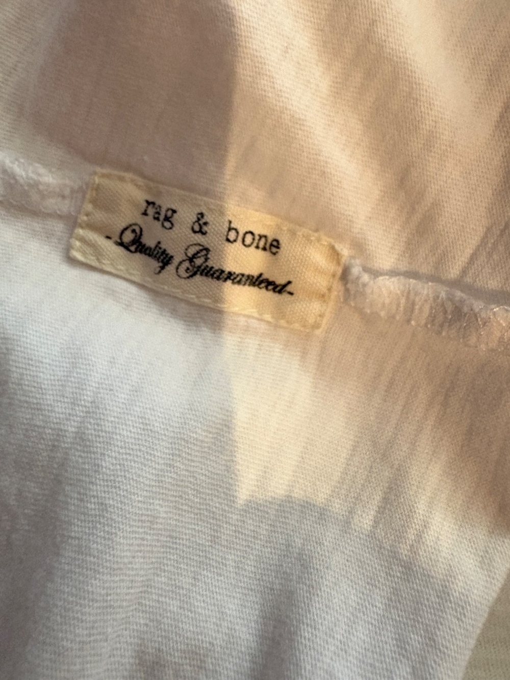 Rag & Bone 100% Organic Pima Cotton White V-Neck Short Sleeve T-Shirt Size Large - Picture 4 of 9